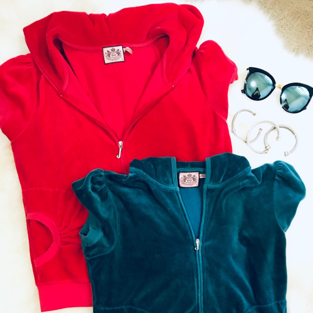 Velour Short Sleeve Zip Up